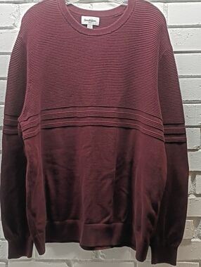 Goodfellow & Co Men's Ribbed Crewneck Sweater in Burgundy Size XXL